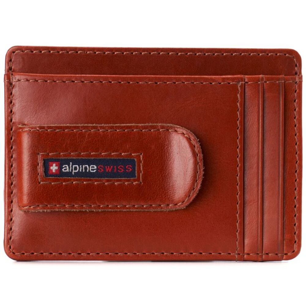 Alpine Swiss Mens RFID Safe Money Clip Wallet Minimalist ID Window Card Case FPW